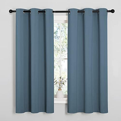 NICETOWN Smoky Blue Blackout Curtains 40 inches Length by NICETOWN