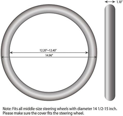 Elantrip Sport Leather Steering Wheel Cover 14 1/2 inch to 15 inch Universal - Image 6