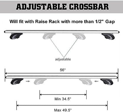 Aero Aluminum Universal 56'' Roof Rack Cross Bars, Existing Raised Side Rail - Image 2