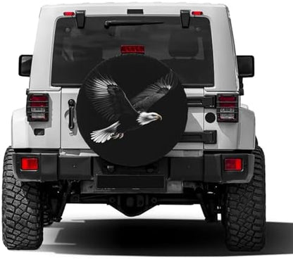 Realistic Black Eagle Spare Tire Cover Dust-Proof Wheel Tire Cover Fit Trailer - Image 2