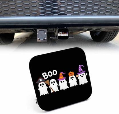 Hitch Receiver Cover Halloween, Cute Halloween Ghost Boo Fancy Hat 2" Compatible by Beabes