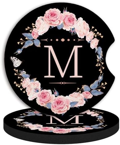 2pcs Letter M Car Coasters, Absorbent Universal neoprener Cup Holder Coasters by Unknown