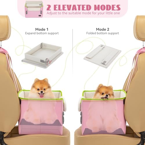 PETSFIT Small Dog Car Seat – Patented Safety Buckles – Safety Tether – Foldable - Image 4