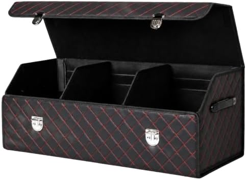 Car Trunk Organizer with Sturdy Faux Leather Lid by Unknown