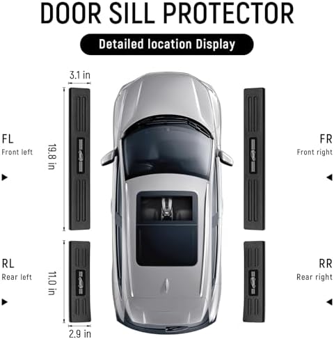 4PCS Door Sill Protector for Honda CRV 2017-2022 Hybrid Accessories Matte Black - Image 5