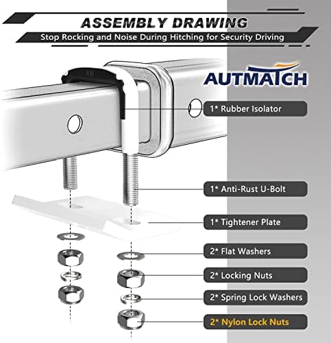 AUTMATCH Hitch Tightener Anti-Rattle Clamp - Image 3