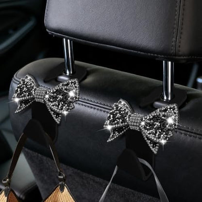 2PCS Car Seat Headrest Hooks, Car Bag Hooks, Cute Bow Knot Vehicle Seatback - Image 3