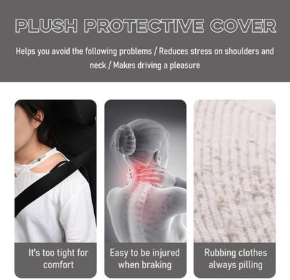 2 PCS Seat Belt Shoulder Pads, Soft Fluffy Plush Seat Belt Shoulder Strap Covers - Image 5