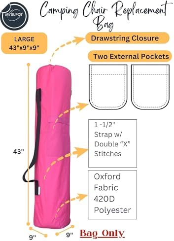 43"x9"x9" Replacement Bag for Folding Camping Chair, Camp Chairs, Yoga Mat - Image 3