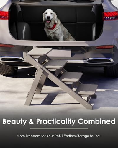 GREENVINES Foldable Dog Stairs & Steps, 2-in-1 HDPE Pet Ramp - Image 5