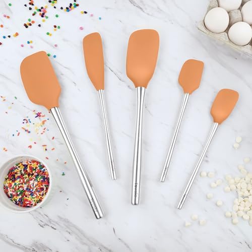 Tovolo Stainless Steel Handled Silicone Spatula Set of 5, Dishwasher Safe - Image 5