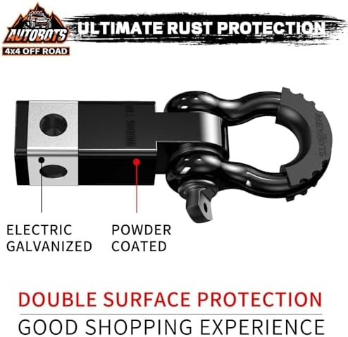 AUTOBOTS Tow Hitch Receiver 2" Shackle Hitch Receiver Black - Image 3