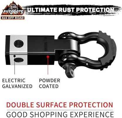 AUTOBOTS Tow Hitch Receiver 2" Shackle Hitch Receiver Black - Image 3