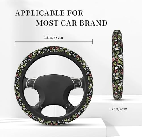 KARREAL Garden Plants Floral Elastic Steering Wheel Cover - Image 4