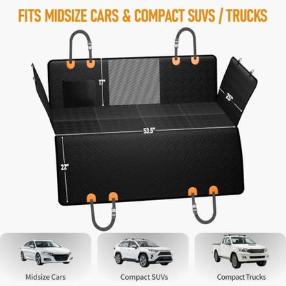 Dog Car Seat Cover for Back Seat, Hard Bottom Back Seat Extender for Dog - Image 3
