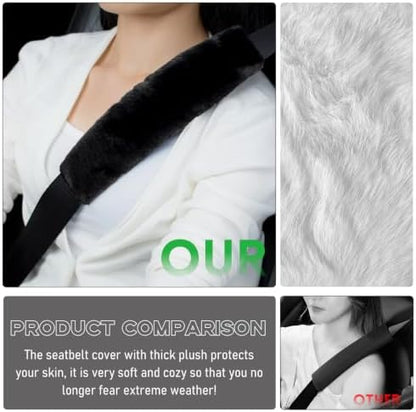 2 PCS Seat Belt Shoulder Pads, Soft Fluffy Plush Seat Belt Shoulder Strap Covers - Image 4