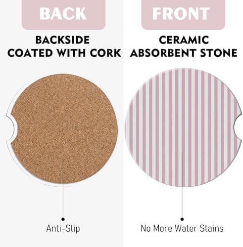 2 Pack Car Coasters for Cup Holders, Cute Car Accessories Interior - Image 2