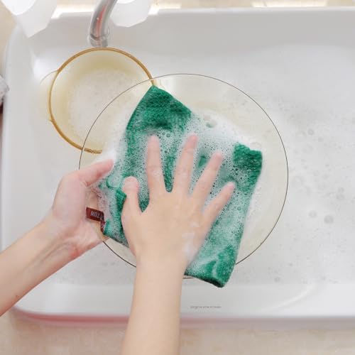 Homaxy 100% Cotton Waffle Weave Kitchen Dish Cloths 8-Pack, Dark Green - Image 4