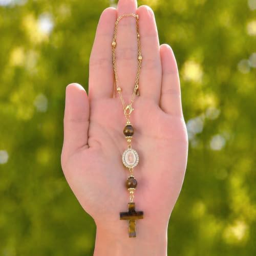 Cross Crystal Rearview Mirror Charm, Women Shoulder Bags - Image 3