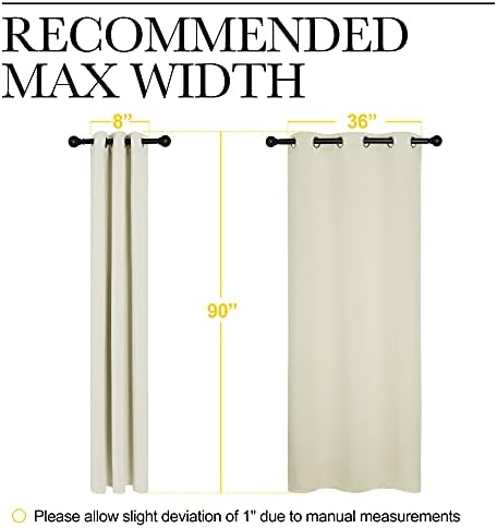 NICETOWN Room Darkening Curtain Panels 2 Panels 42 x 90-inch Beige - Image 6