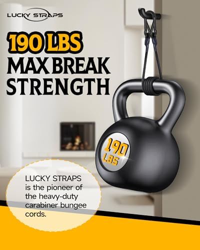 18'' Real Heavy Duty Carabiner Bungee Cords Outdoor - Image 2