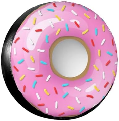 Funny Pink Donut Spare Tire Cover Doughnut Tire Wheel Covers Weatherproof by Ociovan