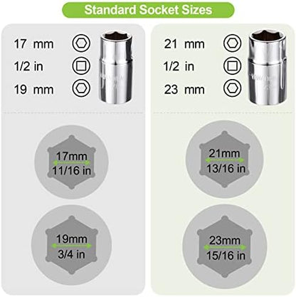 Spurtar Telescoping Lug Wrench 1/2 Drive 17/19mm 21/23mm Sockets - Image 5