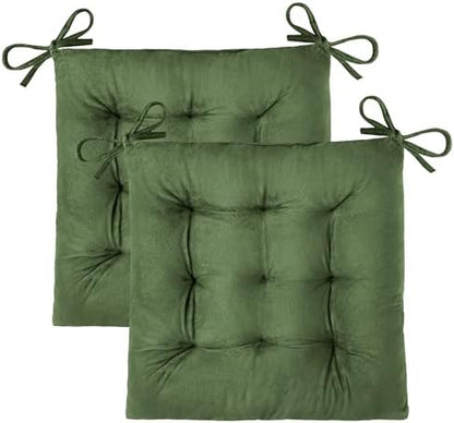 OVOV 2 Pack Chair Cushions for Dining Chairs 15.5"x15.5" Green by OVOV