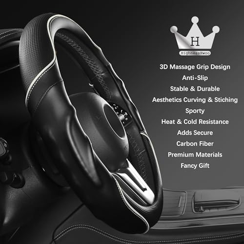 HighnessHwoo 3D Car Steering Wheel Cover Comfort Grip Massage Sporty Anti-Slip - Image 4