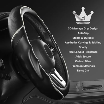 HighnessHwoo 3D Car Steering Wheel Cover Comfort Grip Massage Sporty Anti-Slip - Image 4