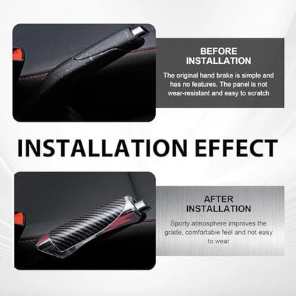 Eratus Car Handbrake Cover, Carbon Fiber Decorative Anti-Scratch Protective - Image 3
