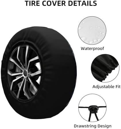 Colorful Flower Spare Tire Cover Waterproof Wheel Cover 15 Inch Universal Fit - Image 5