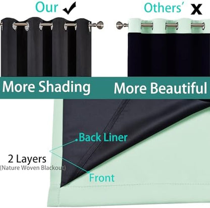 Yakamok Light Sage 100% Blackout Curtains 84 Inches Long 52" Wide, 2 Panels - Image 4