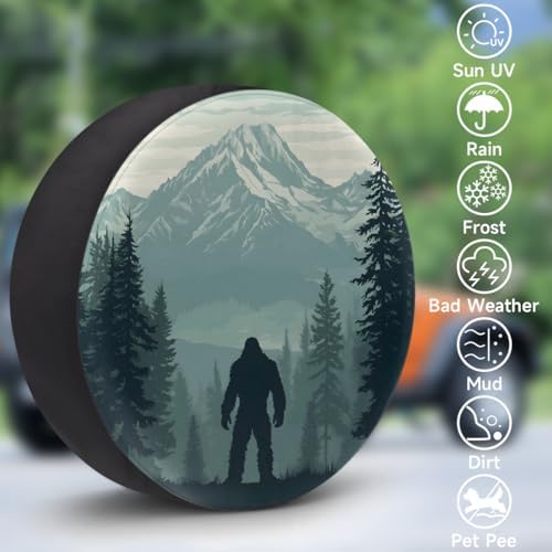 Bigfoot Spare Tire Cover 14in Spare Wheel Covers Tire Storage Cover - Image 3