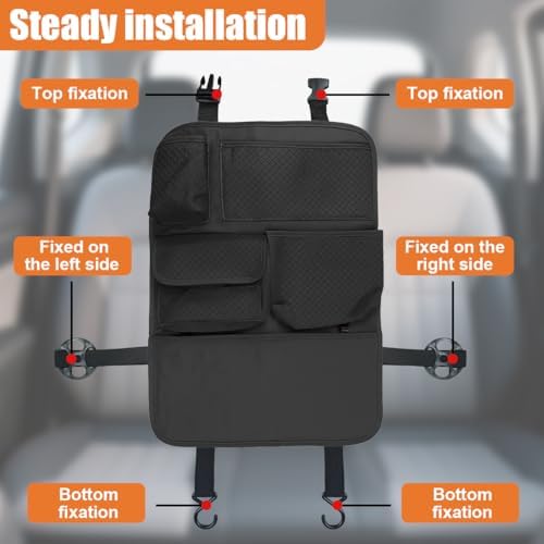 Car Backseat Organizer, Leather Auto Seat Back Kick Mats Protector, Travel - Image 4