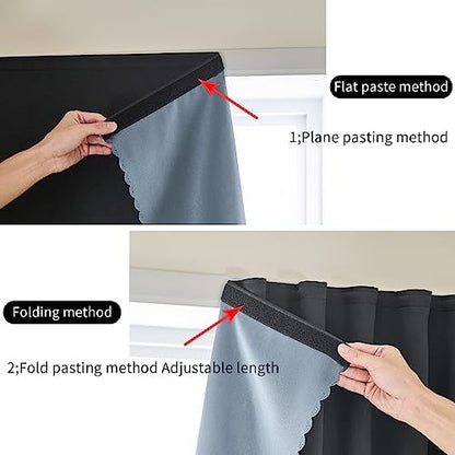 AJAZZ 100% Window Blinds Blackout Portable Black Out Curtains Adhesive Curtains - Image 5