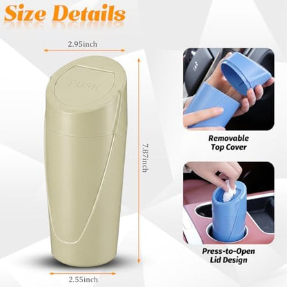 Car Trash Bin with Lid, Leak-Proof Portable Vehicle Cup Holder Garbage Can - Image 2
