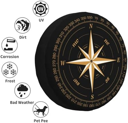 Compass Rose Spare Tire Cover Weatherproof Universal Wheel Protectors Wheel - Image 5