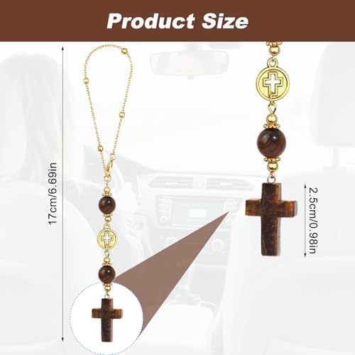 Car Rear View Mirror Accessories Car Hanging Ornament, Cross Unique Rearview - Image 2