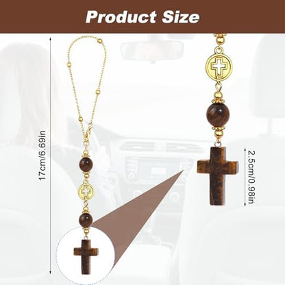 Car Rear View Mirror Accessories Car Hanging Ornament, Cross Unique Rearview - Image 2