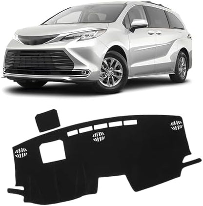 KUST Black Dash Cover for Toyota Sienna 2021-2024 2025 2026 Non-Slip Dashboard by KUST