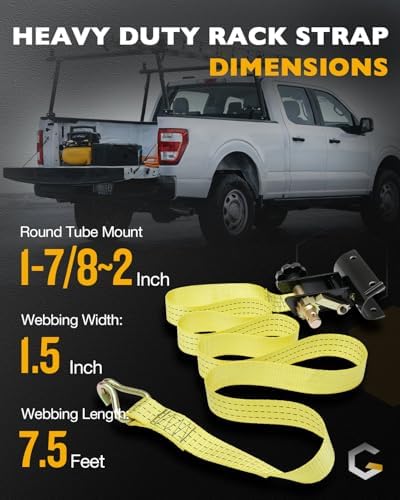 Ladder Rack Straps, Rack Ratchet Straps Truck/Lumber/Pipe/Roof Rack Straps - Image 3