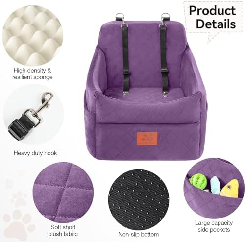 GL GLENSLAVE Dog Car Seat for Small/Medium Dogs, Dog Booster Car Seats - Image 5
