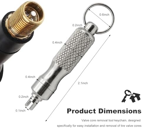 Tire Valve Core Removal Tool Keychain, Portable Stainless Steel Tire Valve Core - Image 2