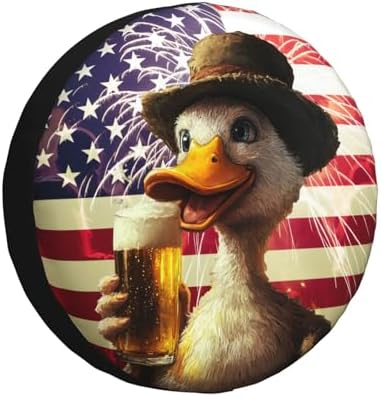 Funny Duck Spare Tire Cover Weatherproof Universal Wheel Protectors Cute Duck by Unknown