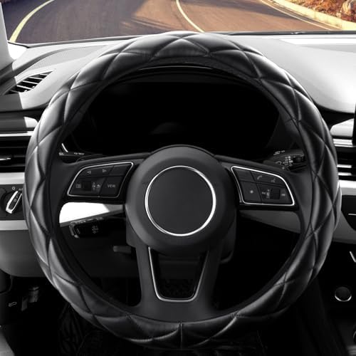 YHONGJT Soft Microfiber Leather Steering Wheel Cover, Universal 15 Inch - Image 2