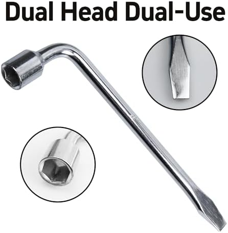 22mm Car Spare Tire Lug Wrench, Heavy Duty L-Type Tire Steel Tool - Image 4