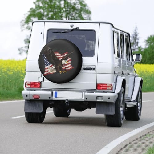 American Flag Eagle Spare Tire Cover SUV Trailer Truck RV 17 Inch - Image 7