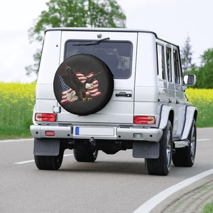 American Flag Eagle Spare Tire Cover SUV Trailer Truck RV 17 Inch - Image 7