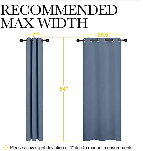 NICETOWN Blackout Curtains, 2 Panels, 34 x 84-inch, Stone Blue - Image 6